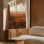 Amber Fields at Twilight – neutral-toned landscape canvas wall art print by Aspire Prints