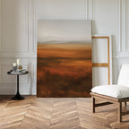 Amber Fields at Twilight – neutral-toned landscape canvas wall art print by Aspire Prints