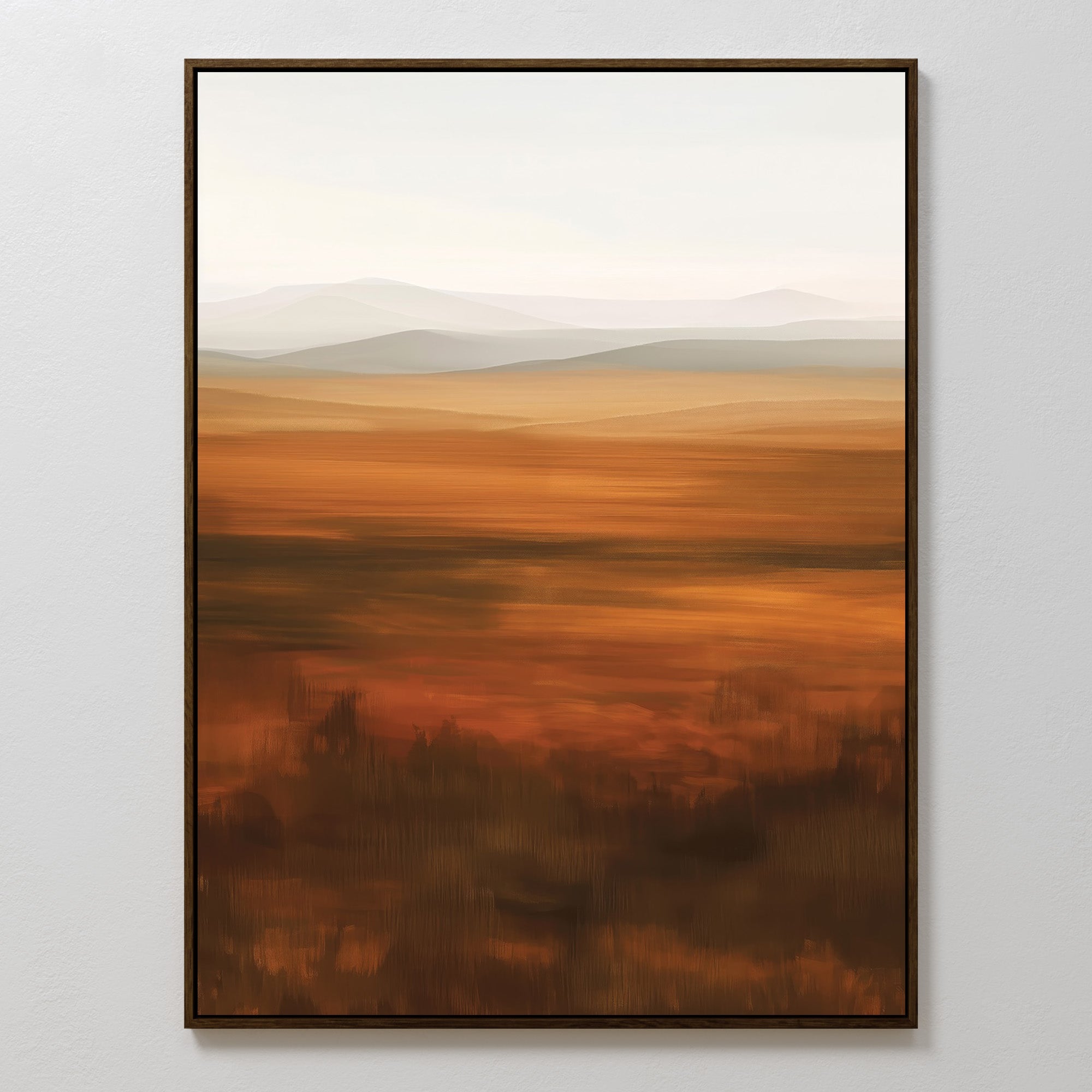 Amber Fields at Twilight – neutral-toned landscape canvas wall art print by Aspire Prints