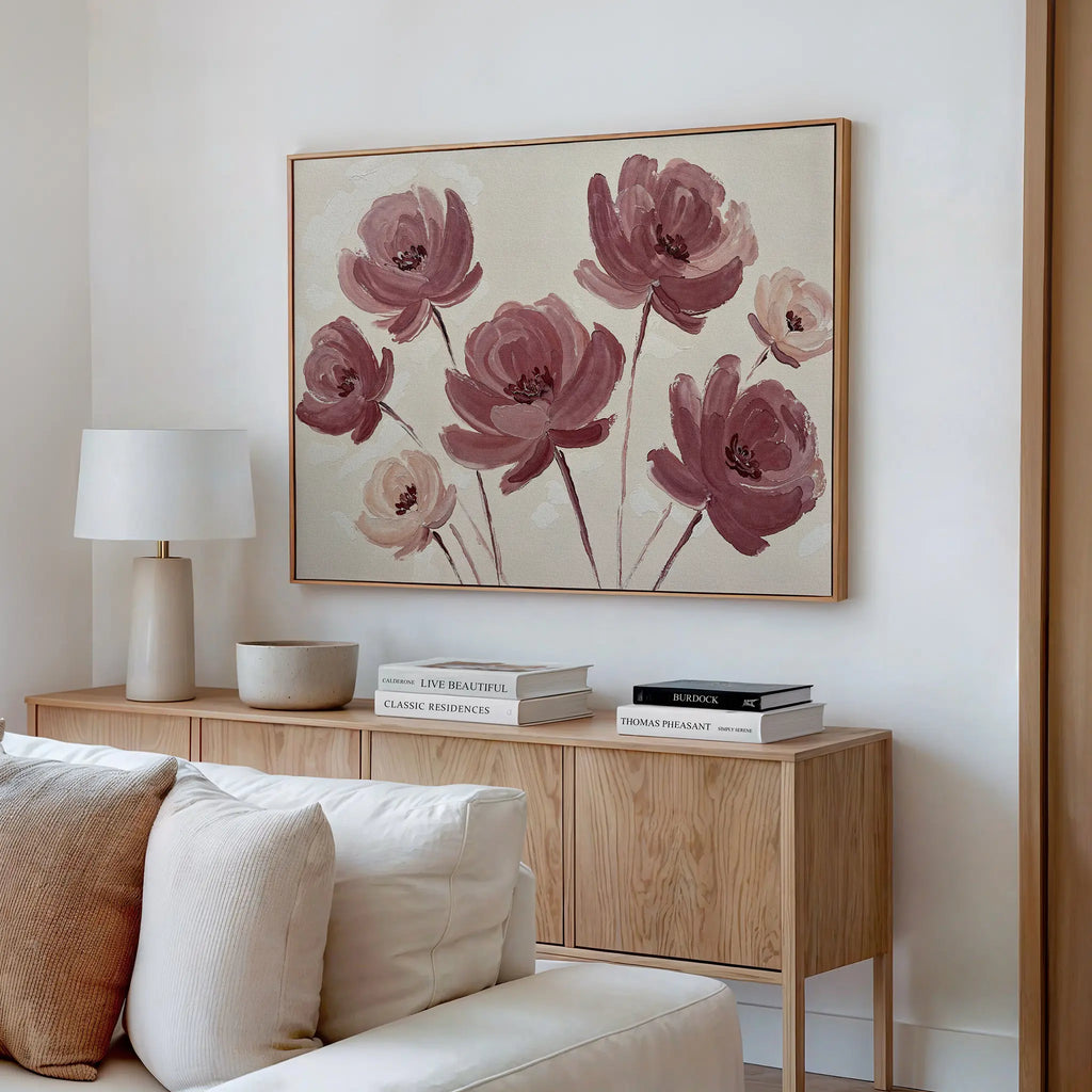Whispers of a Fading Bloom – blush pink botanical canvas wall art print by Aspire Prints