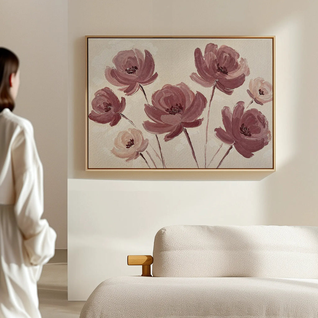 Whispers of a Fading Bloom – blush pink botanical canvas wall art print by Aspire Prints