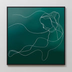 Whisper in Teal – blue abstract canvas wall art print by Aspire Prints