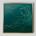 Whisper in Teal – blue abstract canvas wall art print by Aspire Prints