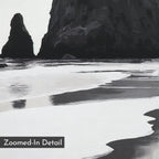 Where Tides Whisper – black and white coastal canvas wall art print by Aspire Prints