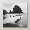 Where Tides Whisper – black and white coastal canvas wall art print by Aspire Prints