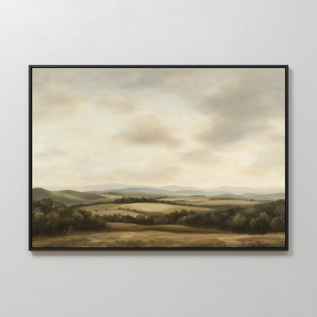 Where the Hills Exhale – green vintage canvas wall art print by Aspire Prints