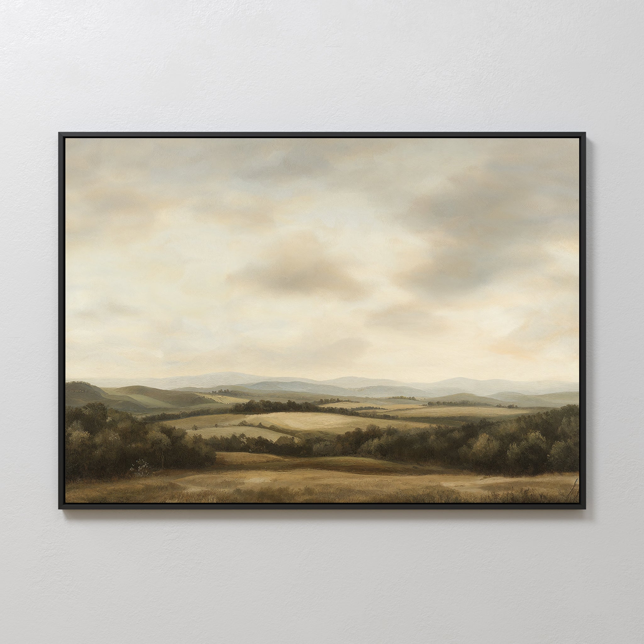 Where the Hills Exhale – green vintage canvas wall art print by Aspire Prints