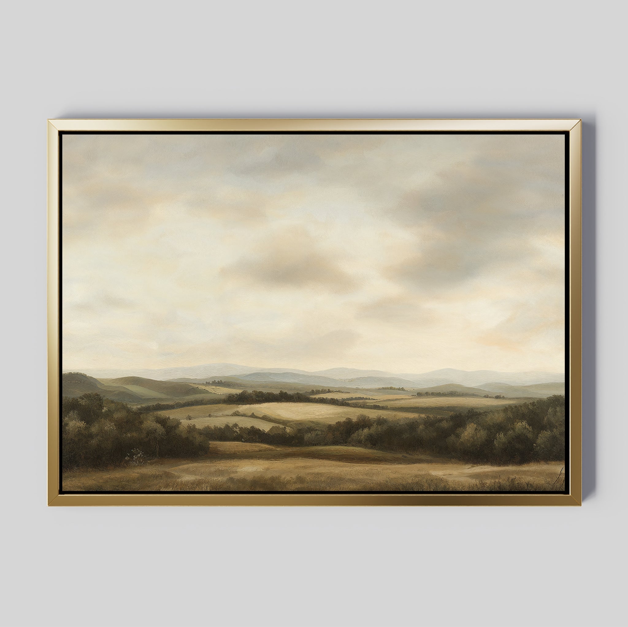 Where the Hills Exhale – green vintage canvas wall art print by Aspire Prints