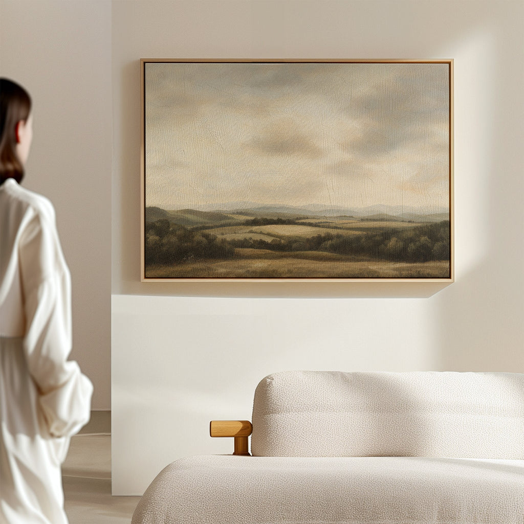 Where the Hills Exhale – green vintage canvas wall art print by Aspire Prints