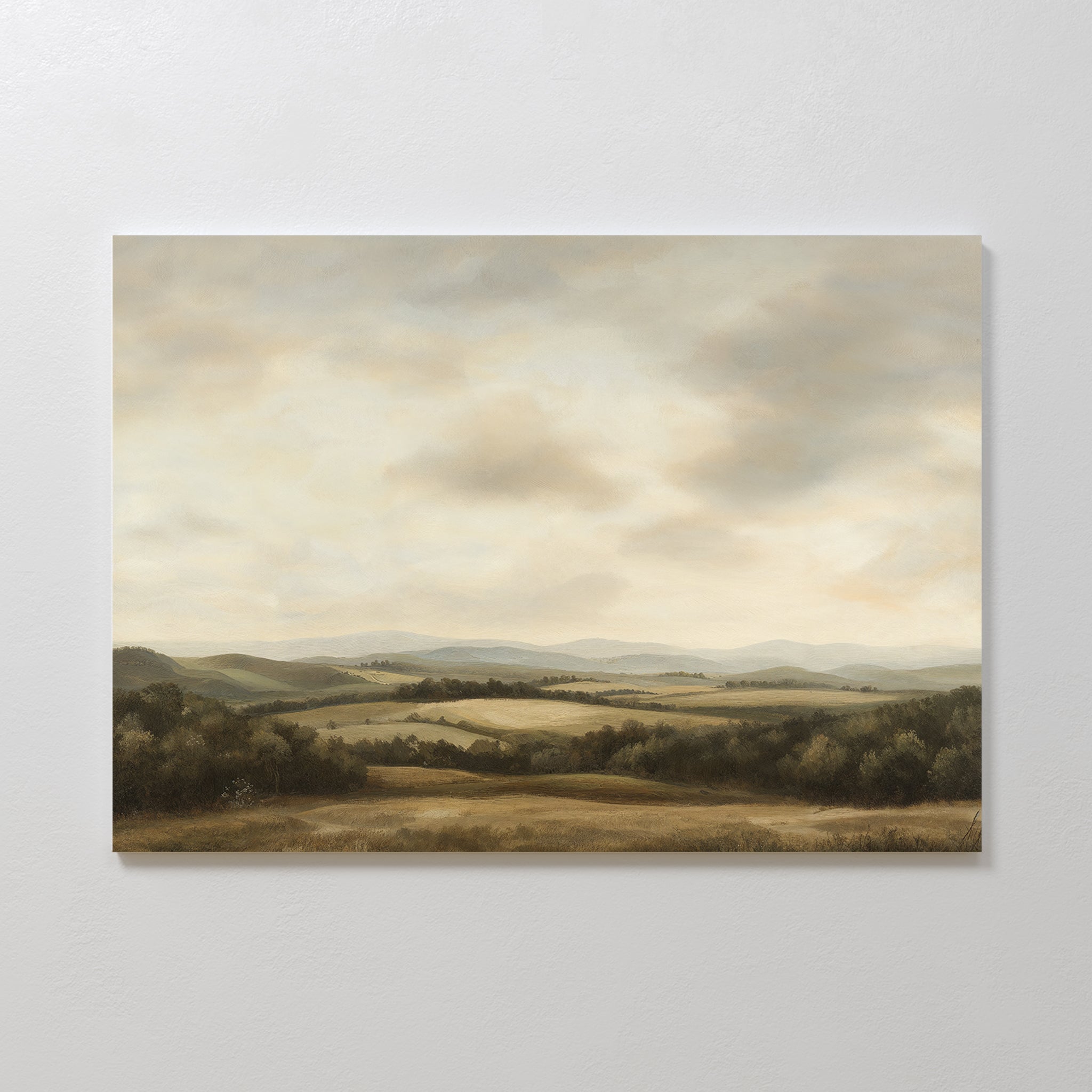 Where the Hills Exhale – green vintage canvas wall art print by Aspire Prints