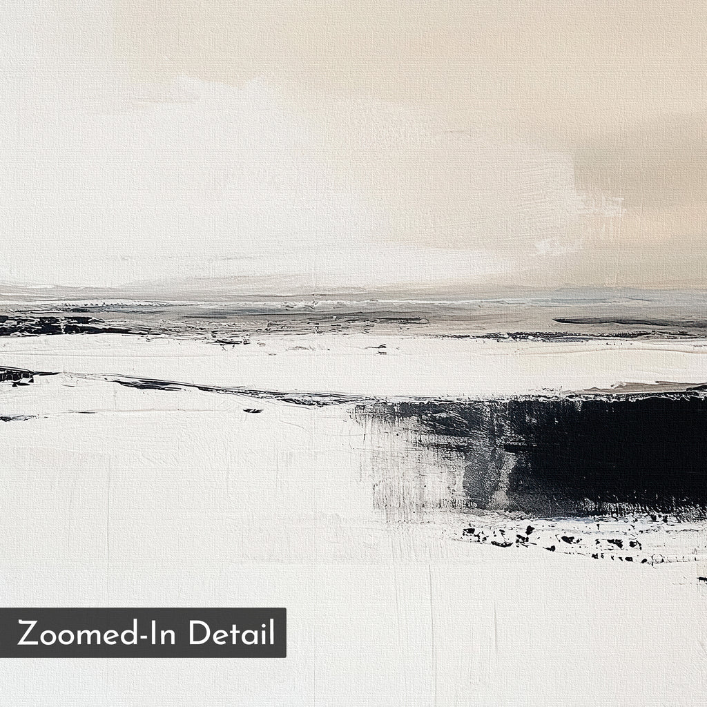 Whispers in Monochrome – beige and white landscape canvas wall art print by Aspire Prints