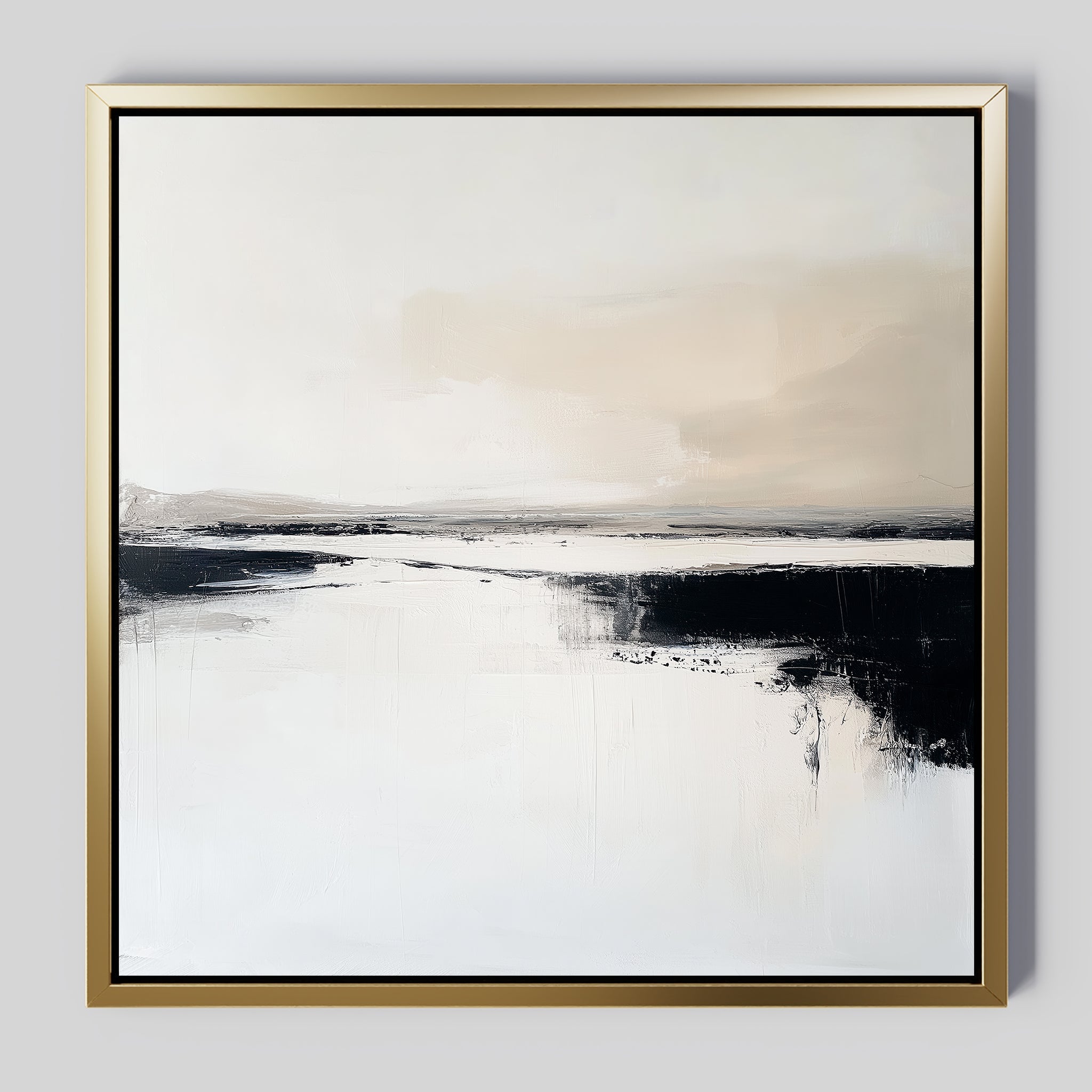 Whispers in Monochrome – beige and white landscape canvas wall art print by Aspire Prints