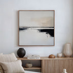 Whispers in Monochrome – beige and white landscape canvas wall art print by Aspire Prints