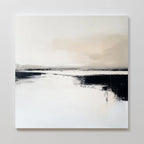 Whispers in Monochrome – beige and white landscape canvas wall art print by Aspire Prints