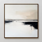 Whispers in Monochrome – beige and white landscape canvas wall art print by Aspire Prints