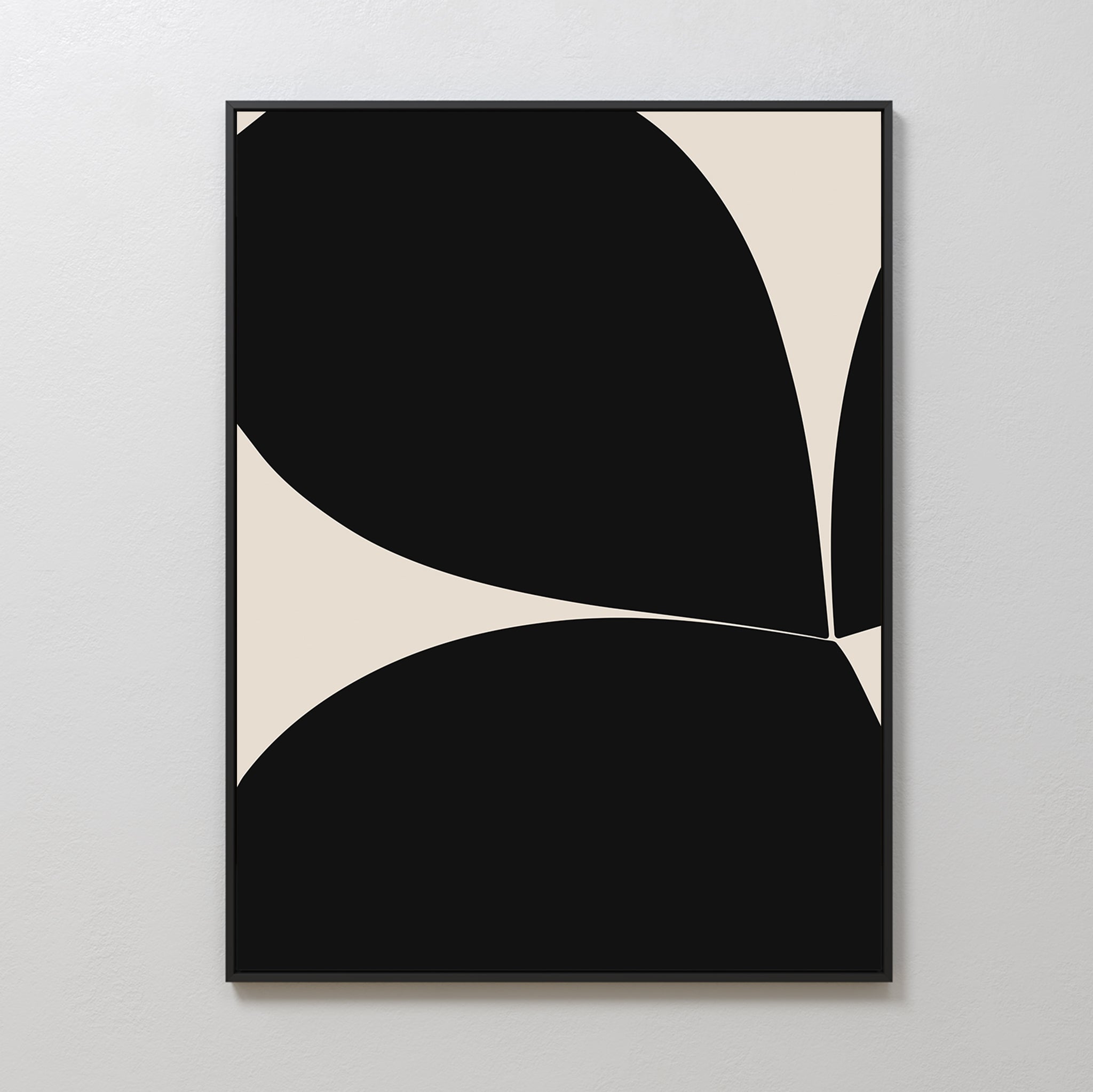 Shadow Fern Whisper – black botanical canvas wall art print by Aspire Prints