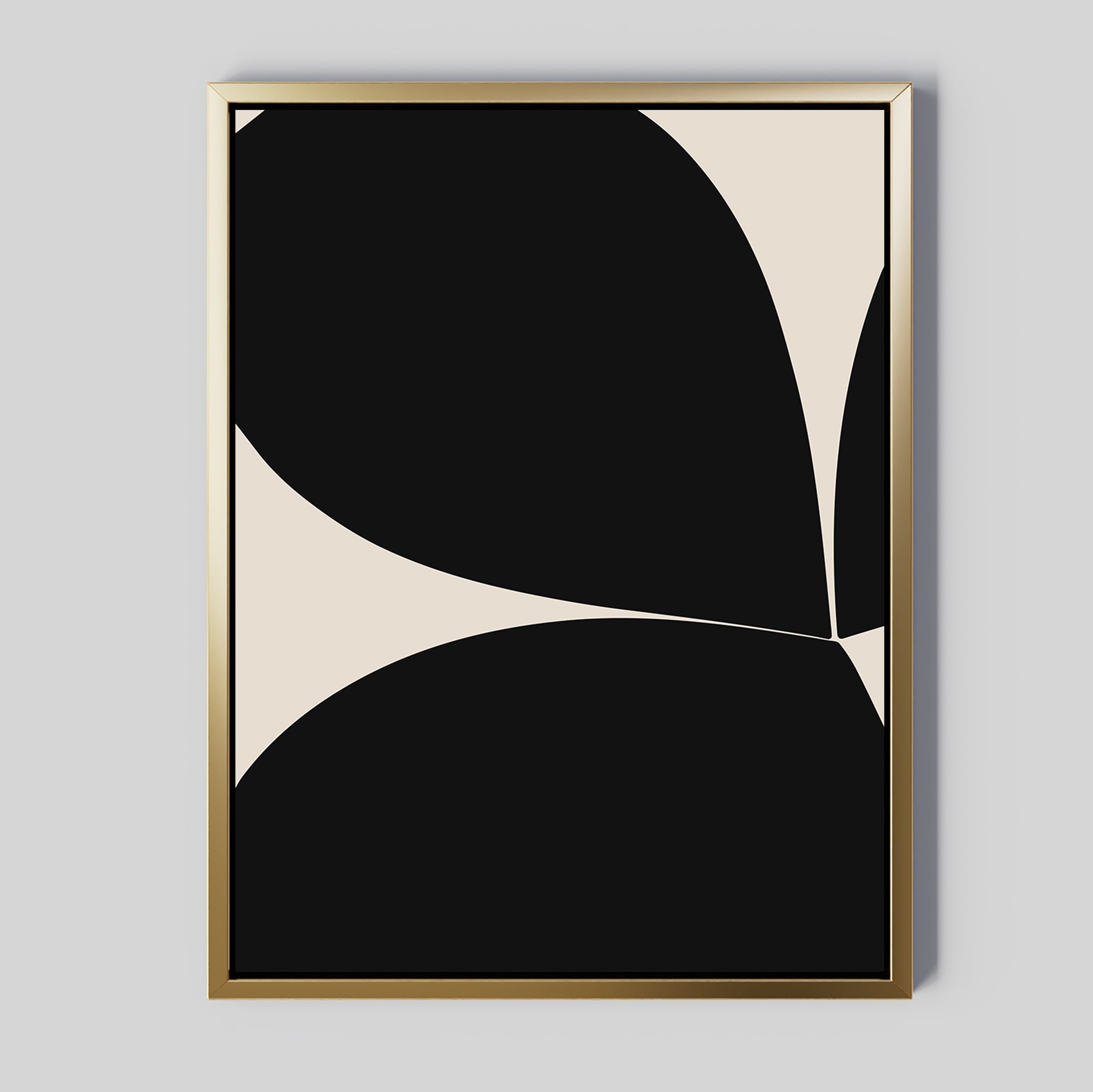 Shadow Fern Whisper – black botanical canvas wall art print by Aspire Prints