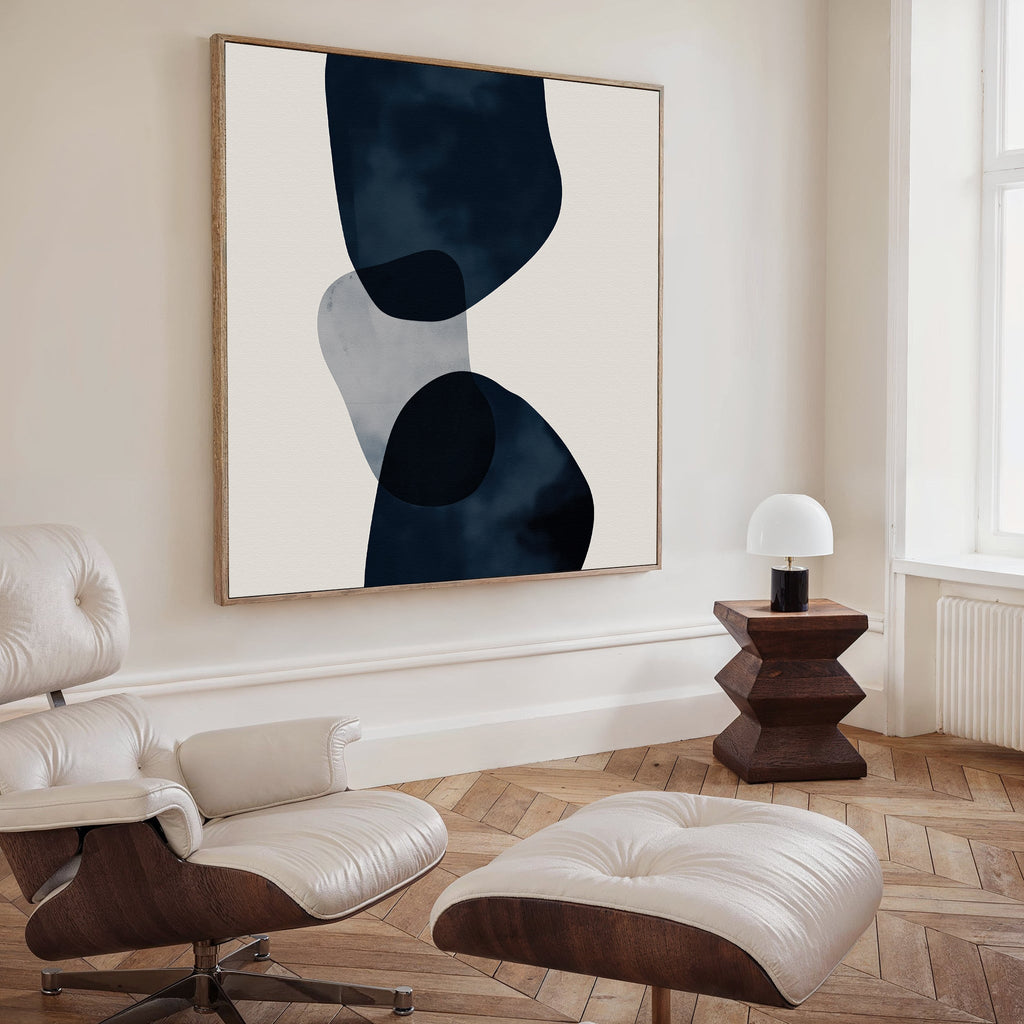 Tides of Midnight – blue abstract canvas wall art print by Aspire Prints