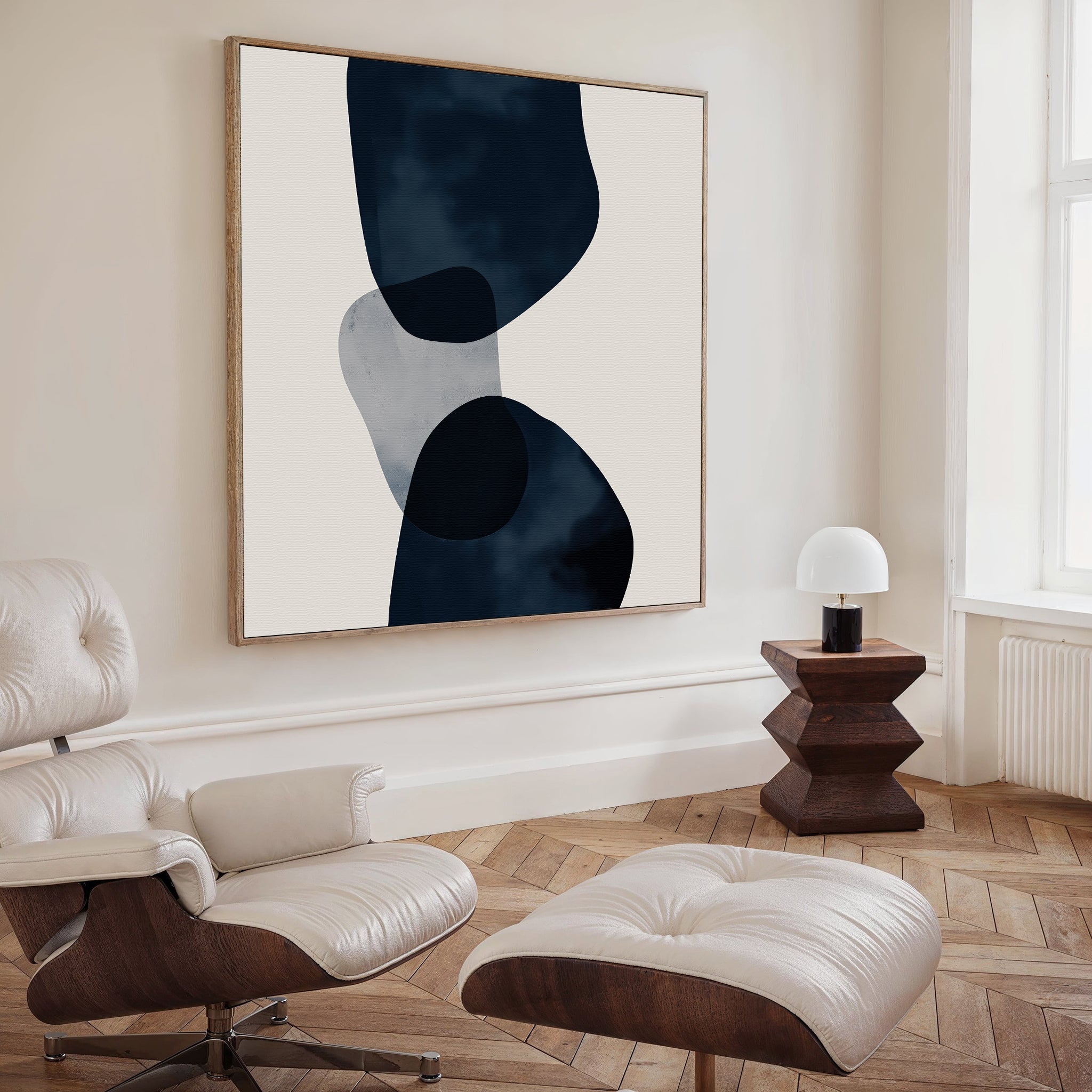 Tides of Midnight – blue abstract canvas wall art print by Aspire Prints