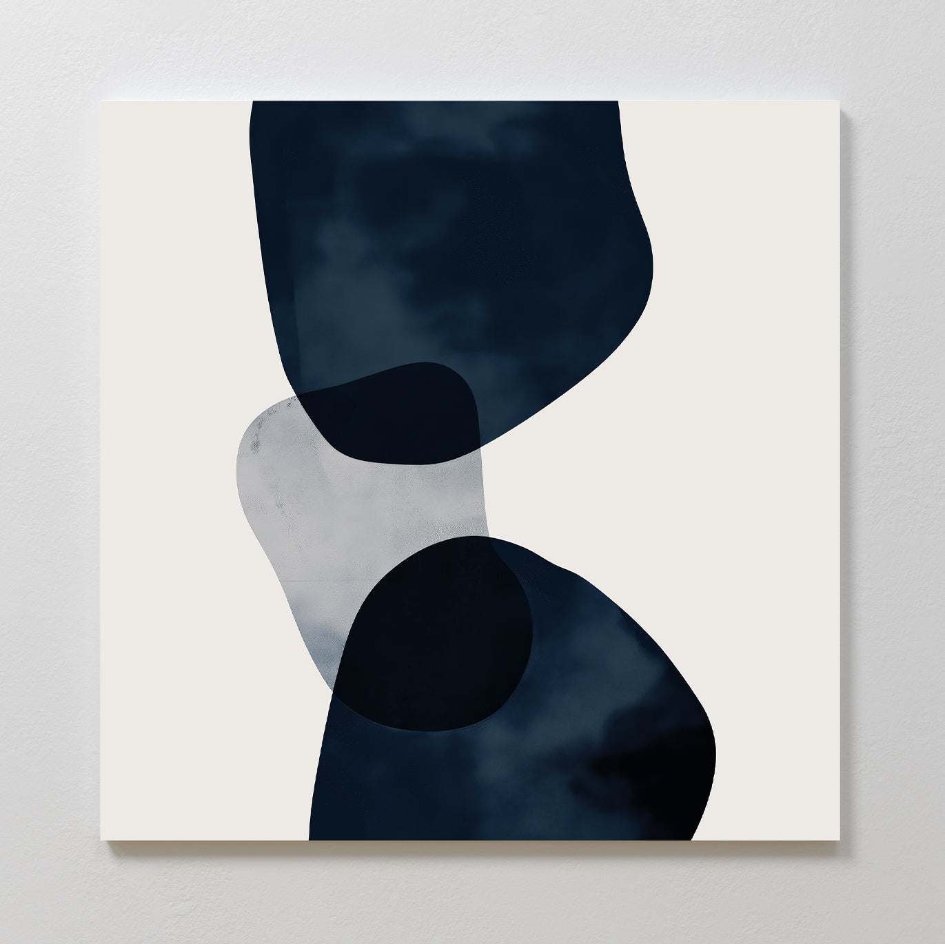 Tides of Midnight – blue abstract canvas wall art print by Aspire Prints