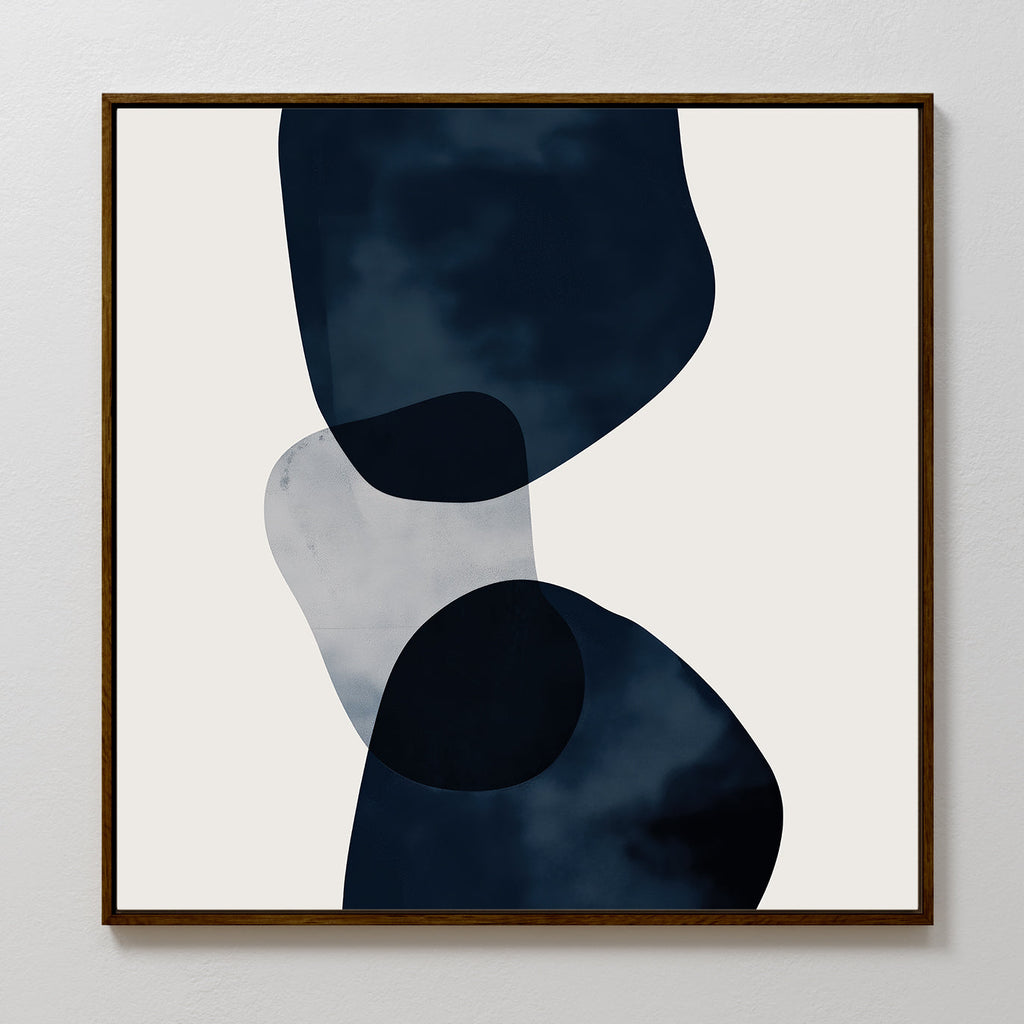 Tides of Midnight – blue abstract canvas wall art print by Aspire Prints