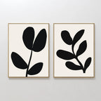 Whispering Shadows Diptych – Set of 2 Canvas Prints set of 2 – black and white botanical canvas wall art by Aspire Prints
