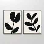 Whispering Shadows Diptych – Set of 2 Canvas Prints set of 2 – black and white botanical canvas wall art by Aspire Prints