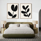 Whispering Shadows Diptych – Set of 2 Canvas Prints set of 2 – black and white botanical canvas wall art by Aspire Prints