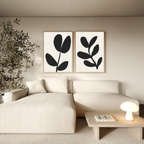 Whispering Shadows Diptych – Set of 2 Canvas Prints set of 2 – black and white botanical canvas wall art by Aspire Prints