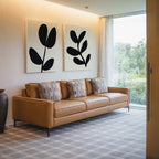 Whispering Shadows Diptych – Set of 2 Canvas Prints set of 2 – black and white botanical canvas wall art by Aspire Prints