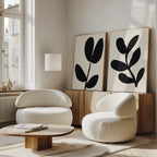 Whispering Shadows Diptych – Set of 2 Canvas Prints set of 2 – black and white botanical canvas wall art by Aspire Prints