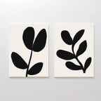 Whispering Shadows Diptych – Set of 2 Canvas Prints set of 2 – black and white botanical canvas wall art by Aspire Prints