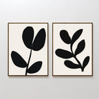 Whispering Shadows Diptych – Set of 2 Canvas Prints set of 2 – black and white botanical canvas wall art by Aspire Prints