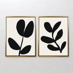 Whispering Shadows Diptych – Set of 2 Canvas Prints set of 2 – black and white botanical canvas wall art by Aspire Prints