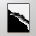 Midnight Tide Whispers – black coastal canvas wall art print by Aspire Prints
