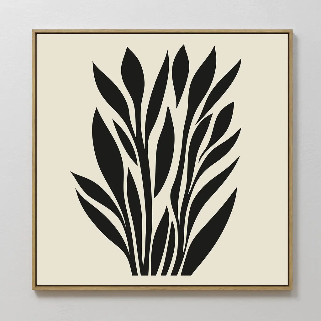 Whispering Palms at Twilight – black and white botanical canvas wall art print by Aspire Prints