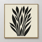 Whispering Palms at Twilight – black and white botanical canvas wall art print by Aspire Prints