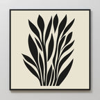 Whispering Palms at Twilight – black and white botanical canvas wall art print by Aspire Prints