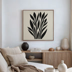 Whispering Palms at Twilight – black and white botanical canvas wall art print by Aspire Prints