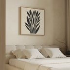 Whispering Palms at Twilight – black and white botanical canvas wall art print by Aspire Prints