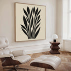 Whispering Palms at Twilight – black and white botanical canvas wall art print by Aspire Prints