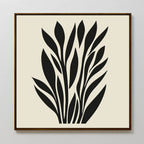 Whispering Palms at Twilight – black and white botanical canvas wall art print by Aspire Prints