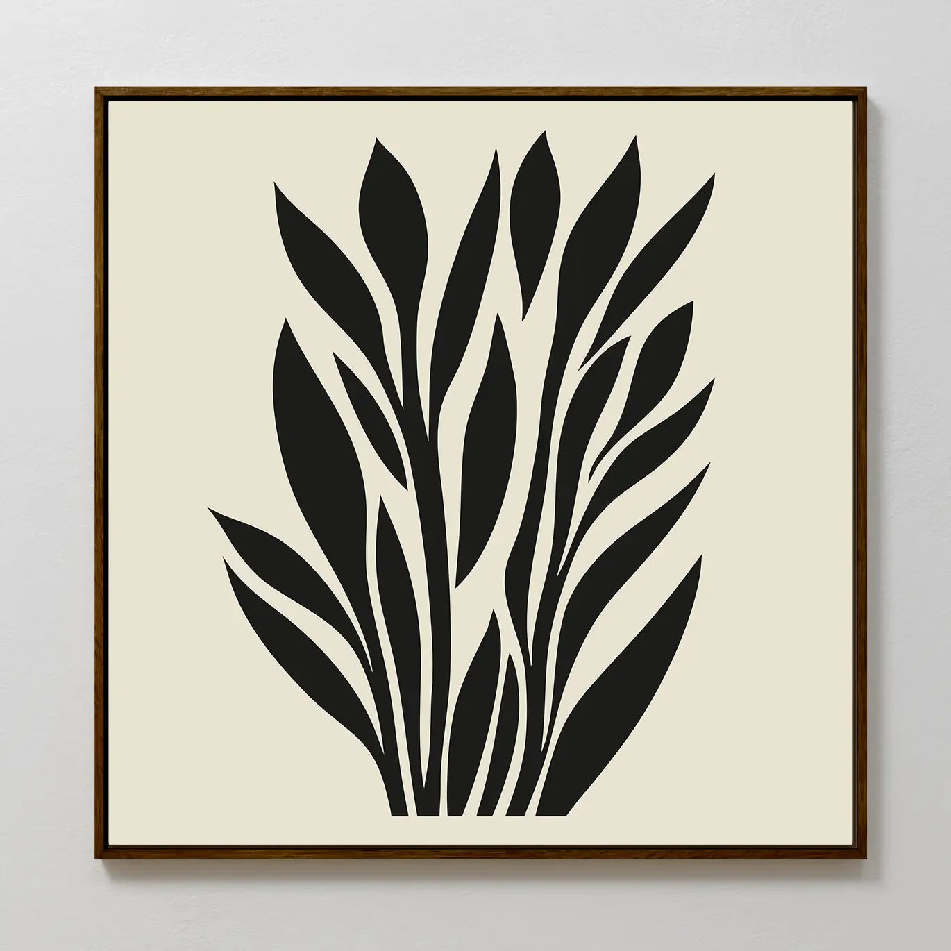 Whispering Palms at Twilight – black and white botanical canvas wall art print by Aspire Prints