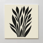 Whispering Palms at Twilight – black and white botanical canvas wall art print by Aspire Prints