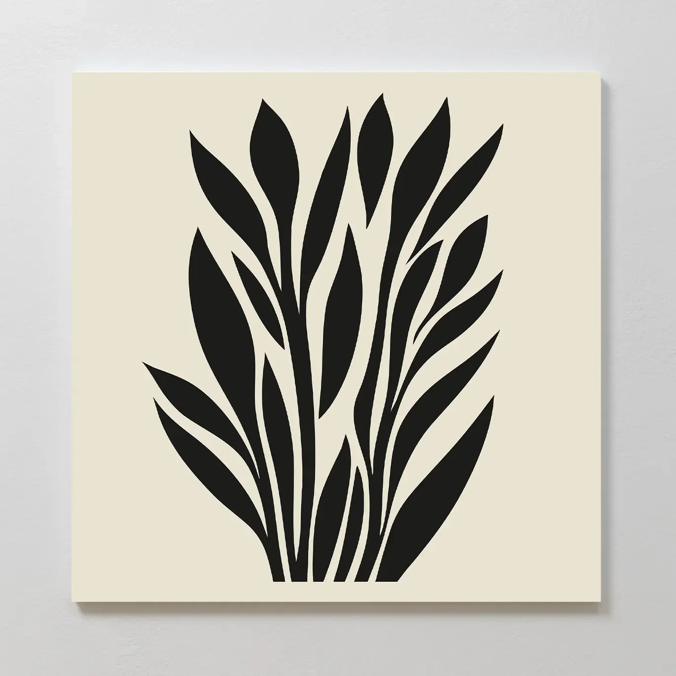 Whispering Palms at Twilight – black and white botanical canvas wall art print by Aspire Prints