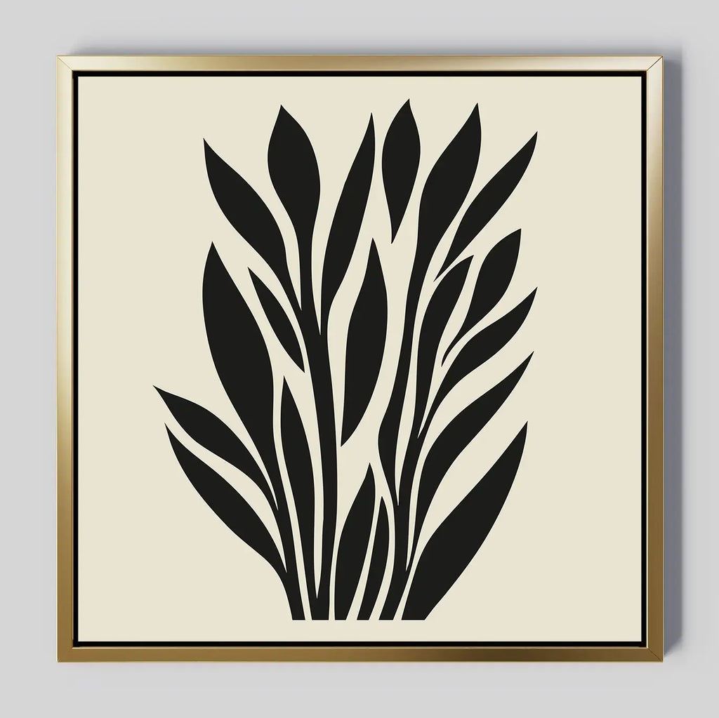 Whispering Palms at Twilight – black and white botanical canvas wall art print by Aspire Prints