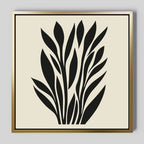 Whispering Palms at Twilight – black and white botanical canvas wall art print by Aspire Prints