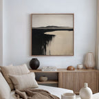 Where the Tide Turns Black – black coastal canvas wall art print by Aspire Prints