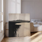 Where the Tide Turns Black – black coastal canvas wall art print by Aspire Prints