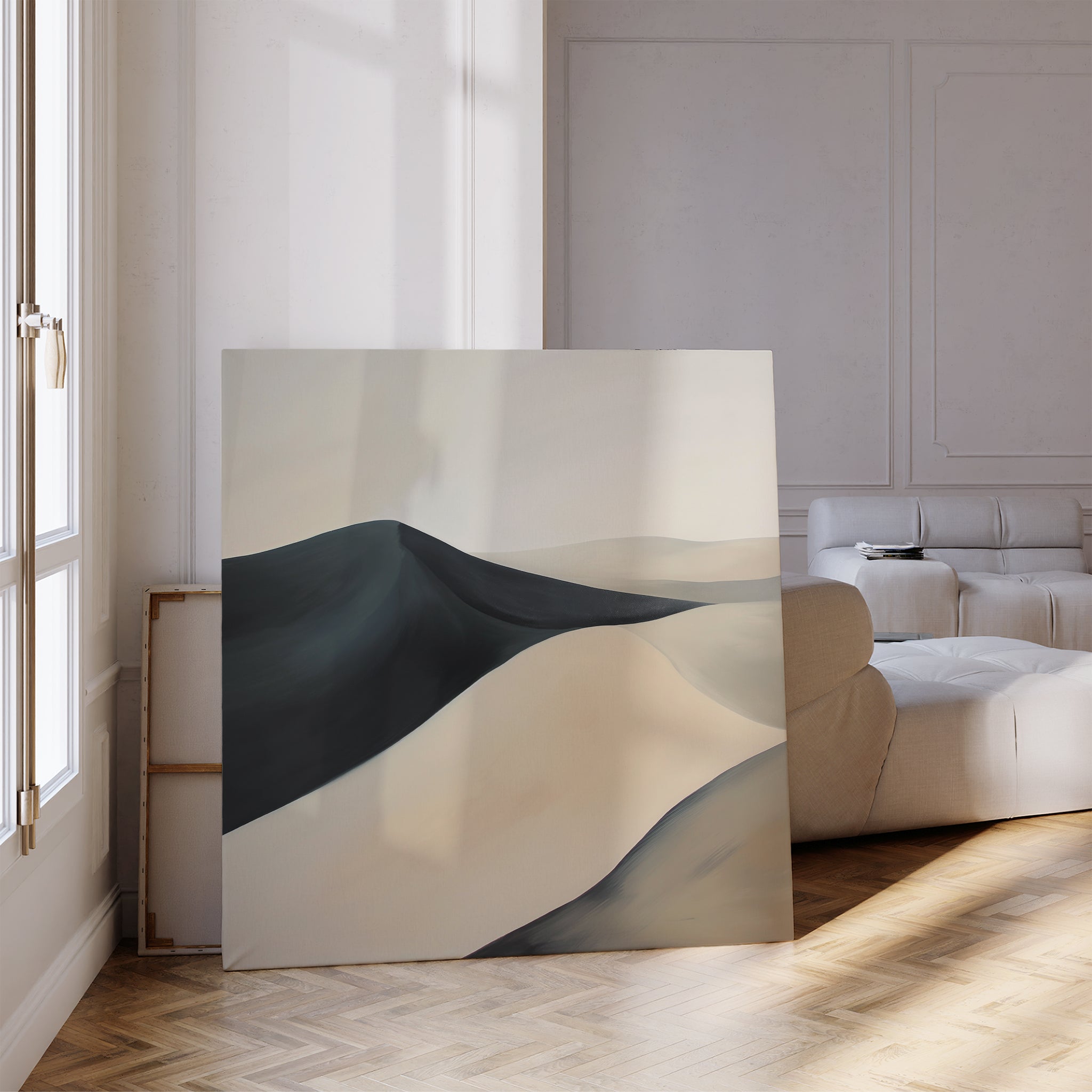 Whispers Beneath the Veil – black landscape canvas wall art print by Aspire Prints